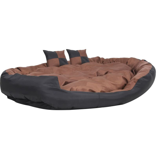 Reversible & Washable Dog Cushion Black and Brown 150x120x25 cm Vidaxl Black