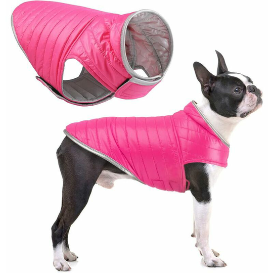Reversible Dog Coat, Warm Winter Dog Jacket Waterproof Puppy Vest Pet Clothes for Small Medium Large Dogs