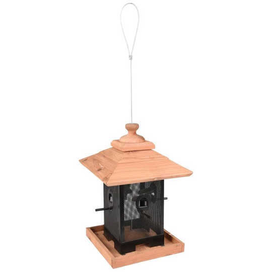 Bird Feeder Silo Zulma 22 cm Wood Black and Brown Flamingo Multicolour
