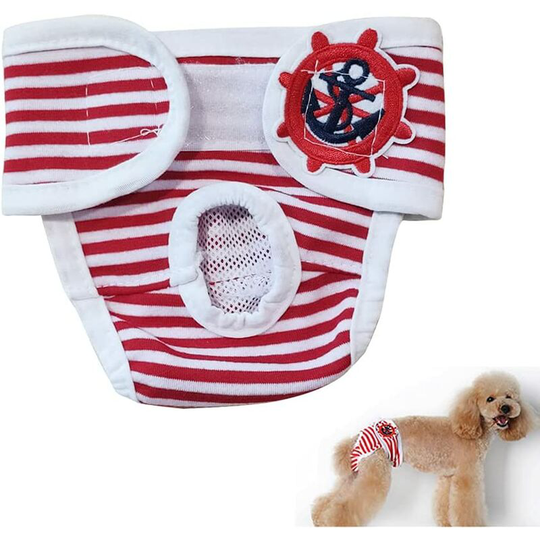 Cloth Diapers for Dogs, Reusable Female Dog Panties, Comfortable Durable, High Absorbency, Dog Female Diaper Red, for Female Dogs, Puppies (#S)