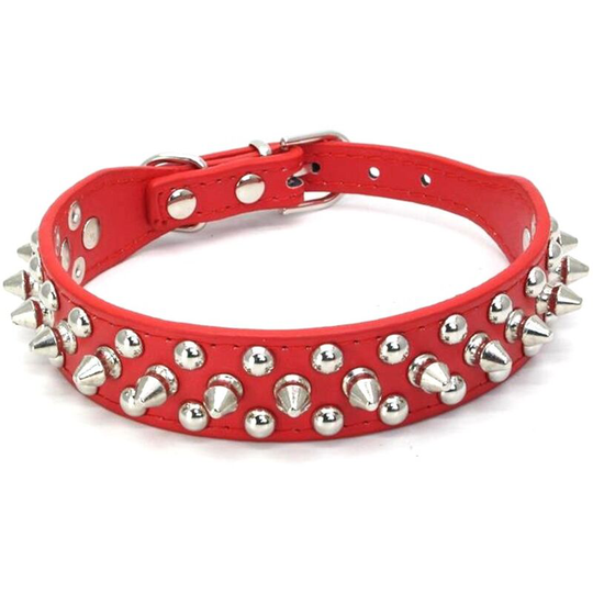 Spike Rivet Rivet Dog Collar Adjustable Pu Leather Bracelet Travel Bowl Gift