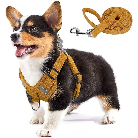 Dog Harness Soft Touch Suede Fabric Pet Vest Step In Adjustable Reflective No Pull Harness For Puppies, Small And Medium Dogs,Ssxjv