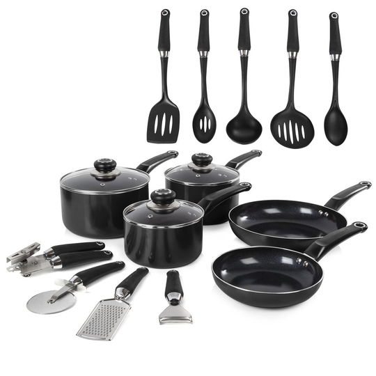 Morphy Richards 970040 Equip 5pc Pan Set With 9pc Kitchen Tools - Black