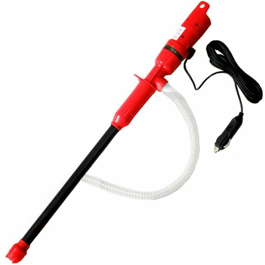 MUFF Electric Portable Liquid Transfer Pump Petrol Gasoline Diesel Fluid Pump Fish Tank Pond Pump with Red Suction Tube 12V