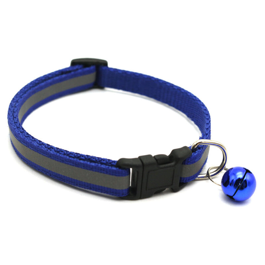 2 Pieces Reflective Cat Collar with Bell, Adjustable Newborn Safety Collars for Puppy or Kitten Collars Blue