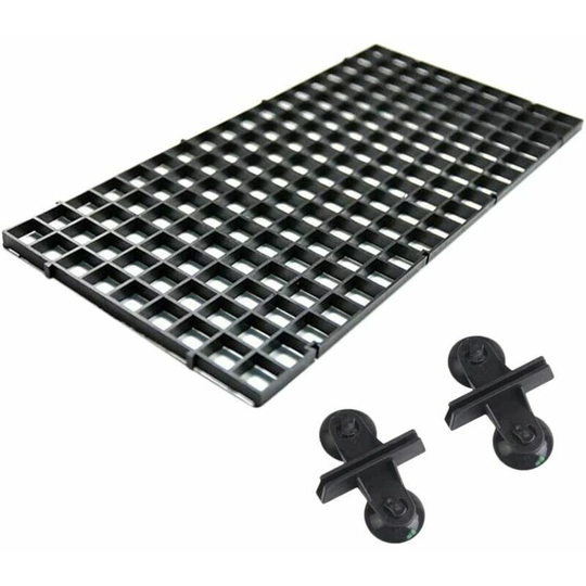 Aquarium Divider Trays - Insulate Fish Tanks Divider Grid Filter Insulation Floor Grid Egg Crate with Suction Cup 8 Pieces - Black