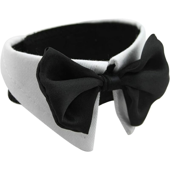 Bowtie, 1 Pack White Formal Dog Tuxedo Bow Tie Collar for Wedding Birthday Parties for Dogs Pets
