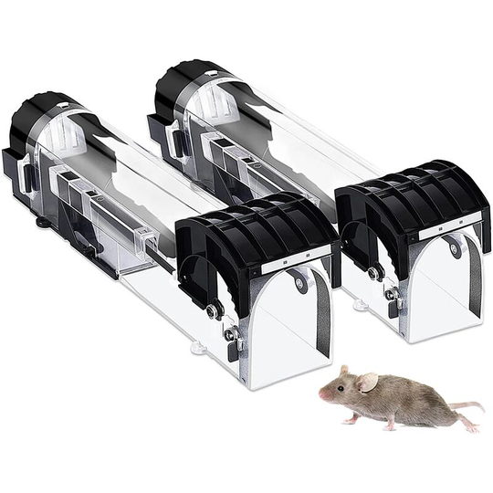 Humane Mouse Trap Eco-Friendly No Kill Rodent Control Trap Transparent Reusable Rat Trap Mouse Trap (2 Pack) - Rhafayre