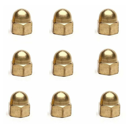 Monly - Acnor Hex Nut Cap - 20pcs M4 Dome Brass Dome Hexagon Nuts Decorative Cap for Brass Bolts Screws