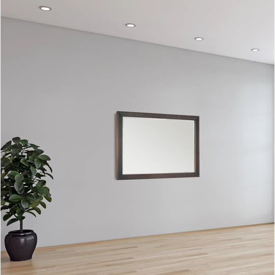 Sizemore Solid Wood Framed Wall Mounted Accent Mirror in Brown