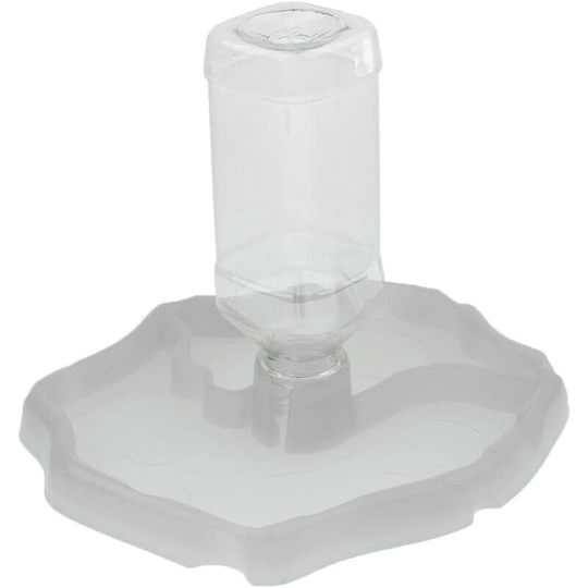 Portable water dispenser with plastic cup drinker for reptile tortoise gecko