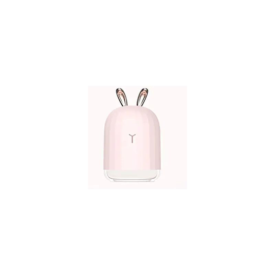 Mini Portable Desk Humidifier - Cute Rabbit usb Cool Mist Air Humidifier with Night Light for Bedroom Office Desktop Car Travel pink