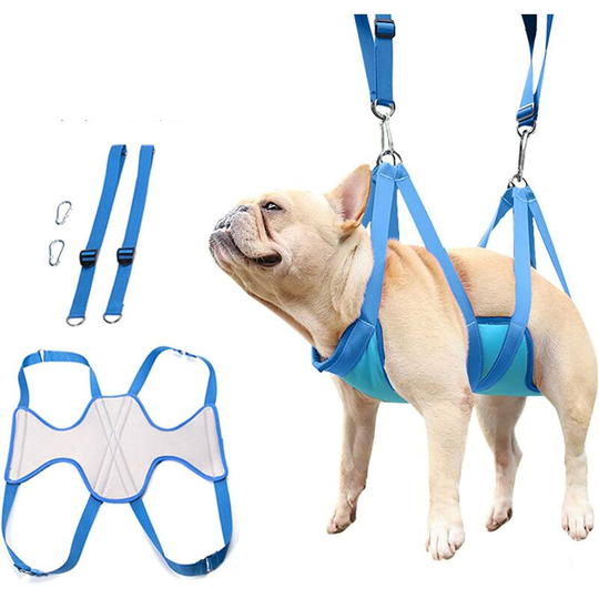 Dog and Cat Grooming Hammock, Table Grooming Nail Clipper Harness, Suitable for Cats and Small and Medium-sized Dogs.Blue(M)