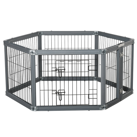 PawHut Dog Play Pen 6 Panel Pet Playpen Foldable Rabbit Guinea Pig Run
