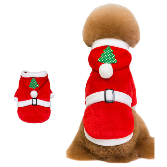Pet Christmas clothes novelty day word button coral fleece dog Christmas clothes two feet clothes Teddy dog clothes , m (chest 42.5', neck 29', back