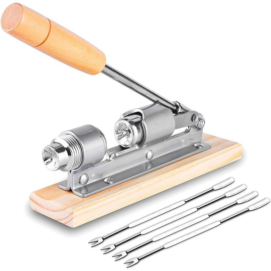 Joorrt - Good sturdy pecan nut cracker tool with 4 picks, wooden base and handle