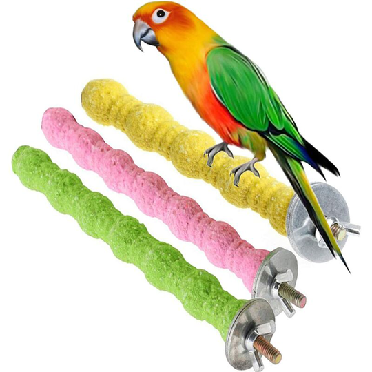 Bird Perch Parrot Stand Cage Accessories Natural Wooden Stick Paw Grinding Rough-surfaced Chew Toy for Cockatiels,Cockatoo,Lorikeet,Conure,Parakeet 3