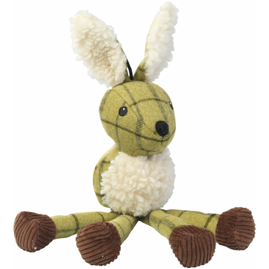 Plush Tweed Hare Long Legs Dog Toy (One Size) (Green) - Green - House Of Paws