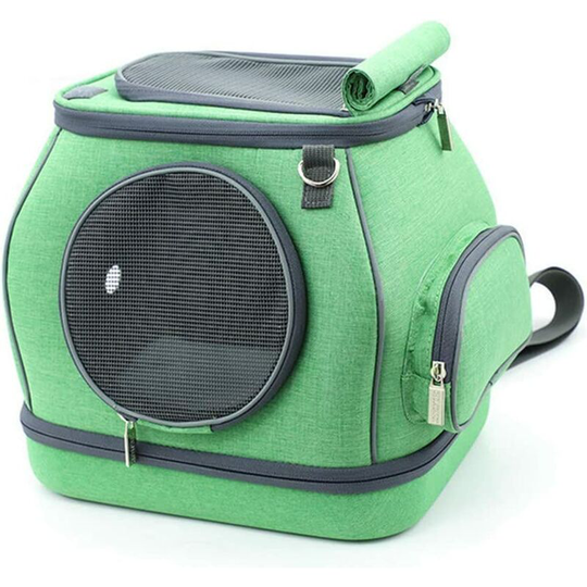 Pet Backpack Browser Cat Basket Reflective Design Pet Detachable Pet Backpack, Foldable, Indeformable, With Green Breathable Window Net