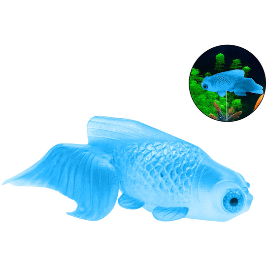Silicone Artificial Fish Aquarium Decortion High Simulation Lifelike Floating Fake Betta Fish Tank Ornament, Little Goldfish, brown