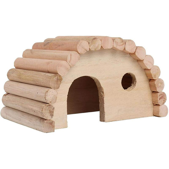 Echoo - Wooden hamster house, wooden house for hamsters or gerbils, small animal hideout, hamster nest