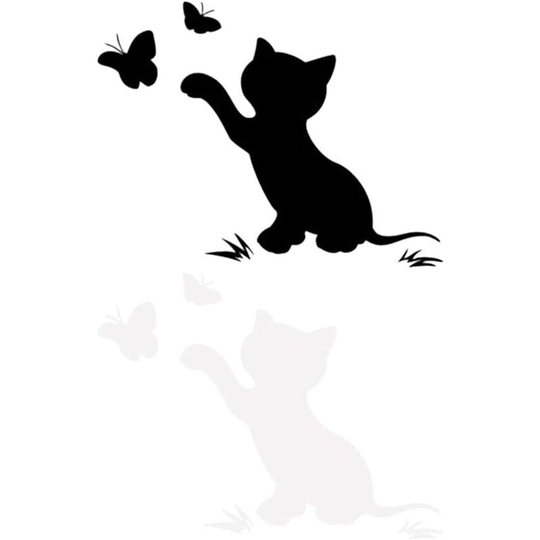 4 Pcs Cat Car Sticker Funny Vehicle Decal Car Sticker Car Stripe Cover Sticker For Car suv Truck Use (Black/White)