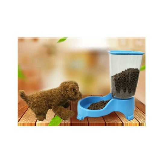 Automatic animal feeder, blue