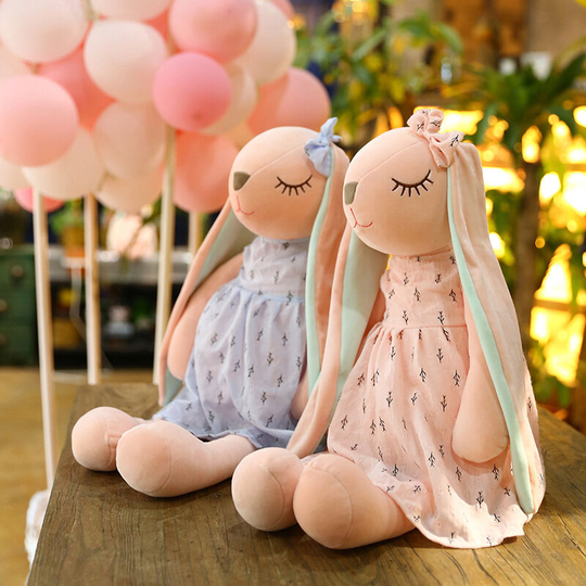 Two pack cartoon rabbit plush toys Long eared rabbit dolls Children's fur stuffed animals Sleeping toys Children's gifts