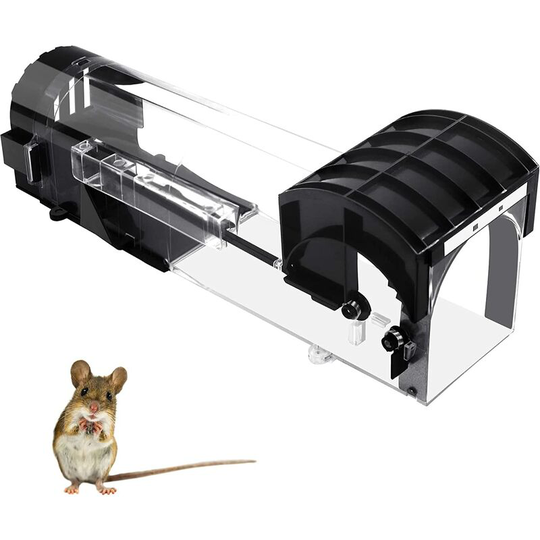 Hiasdfls - Mouse Trap, Reusable Rat Trap, Professional Mouse Trap, Usable For Indoor Outdoor Kitchen Garden Attic Office Or Warehouse Black