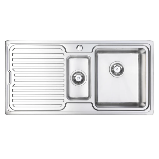 100cm x 50cm 1.5 Bowl and Drainer Right Hand Main Bowl Kitchen Sink