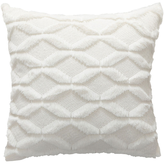 Rabbit quilted plush pillow cover, solid color sofa pillow cover white 45*45cm
