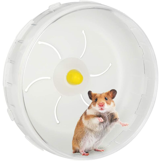 Hamster Exercise Wheel 4.72", Silent Jogging Exercise Toy Hamster Cage Accessory for Dwarf Hamster Gold Silk Shih Tzu Bear (White 12cm)