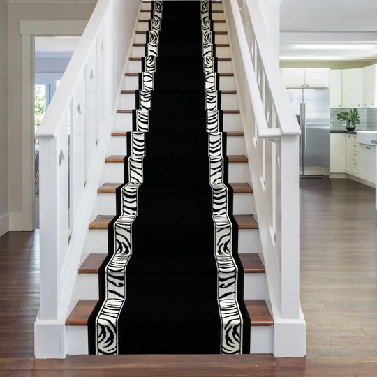 Barbosa Twist Pile Black Stair Runner
