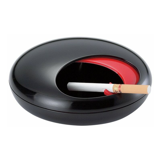 Perle Rare - Rotating ashtray with ceramic soot collector and melamine cover (black + red)