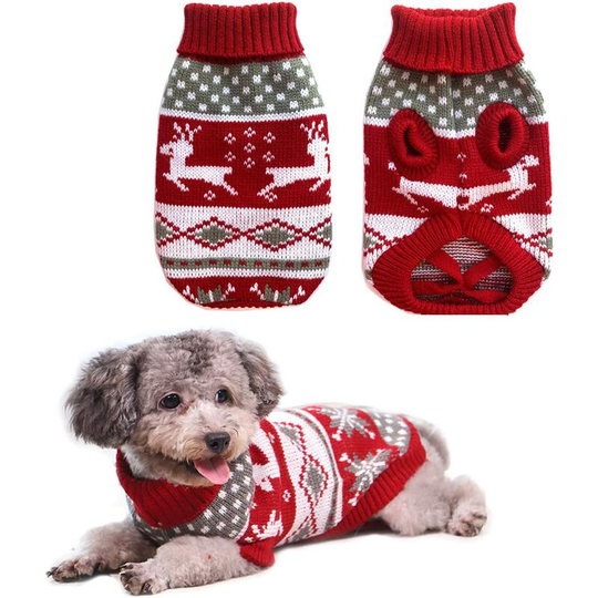 Christmas Sweaters for Dogs Pet Winter Knitwear Christmas Clothes Classic Warm Coats Argyle Snowflake Sweater for Kitty Puppy Cat Puppy Cat Autumn