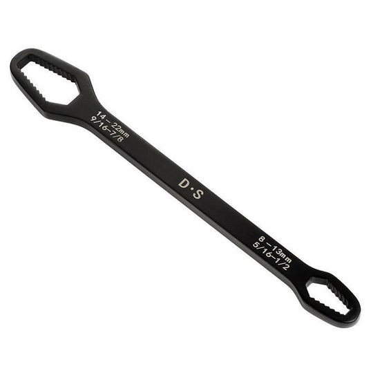 8-22mm double-ended universal wrench, black steel ratchet wrench, suitable for outdoor riding or work, black - Muff