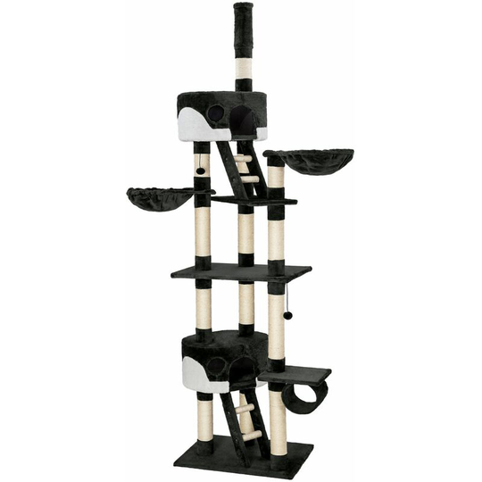 Cat tree scratching post Hansi - cat scratching post, cat tower, scratching post - black/white - black/white