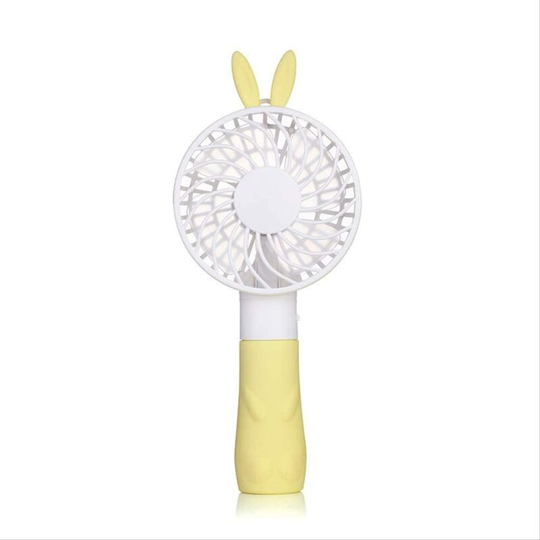Rechargeable Mini Pocket Fan Portable usb Small Fan Creative Rabbit Handle Fan Student Air Conditioning Fan Princess Rabbit (Yellow) 198