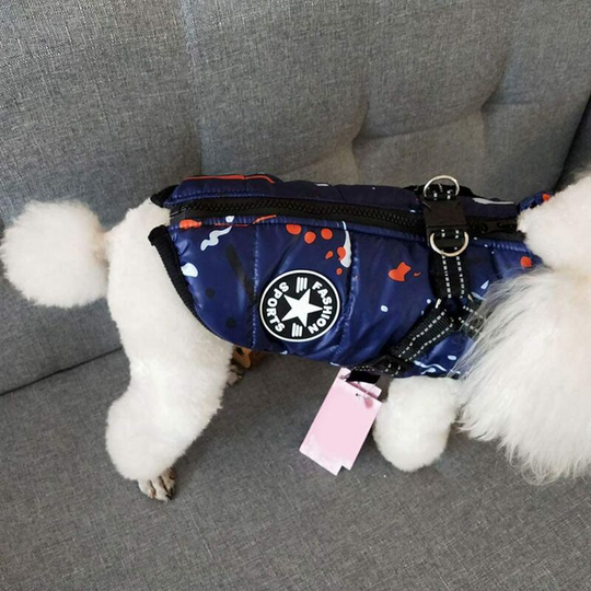 Dog Cat Clothes Jacket Coat With Safety Harness Suitable For Small Dog Chihuahua Clothes Blue xl