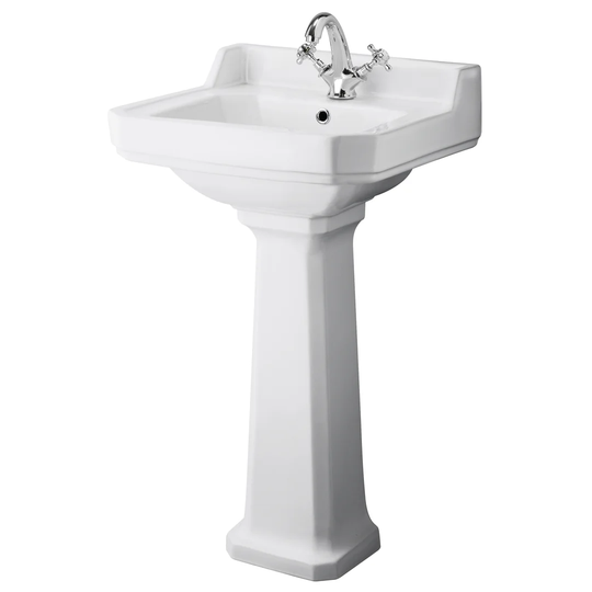 Carlton White Ceramic Rectangular Bathroom Sink
