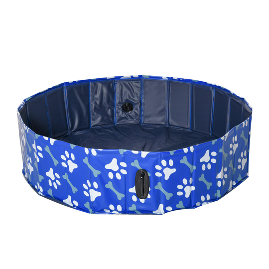 PawHut Dog Swimming Pool Foldable Pet Bathing Shower Tub Paddling, L