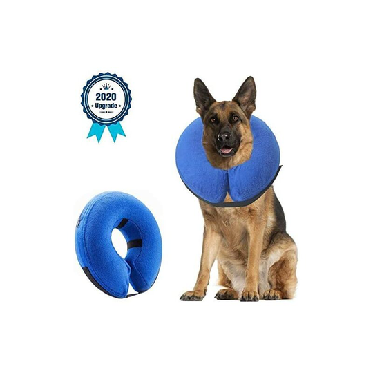Soekavia - Dog Protective Collar Inflatable Dog Collar Protective Collar Pet Collars Comfortable and Adjustable Protective Collar with Velcro (40 *