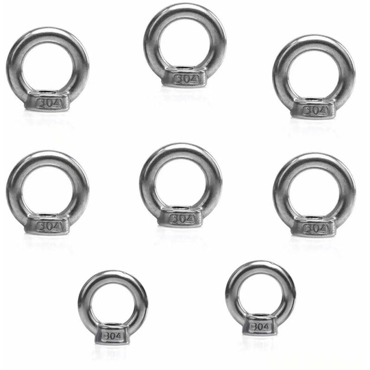 Lifting Eye Nut Eye Bolts 304 Stainless Steel Hardware Ring Shaped Eyebolt Screw for Lifting Accessories 2PCS M8 6PCS M10