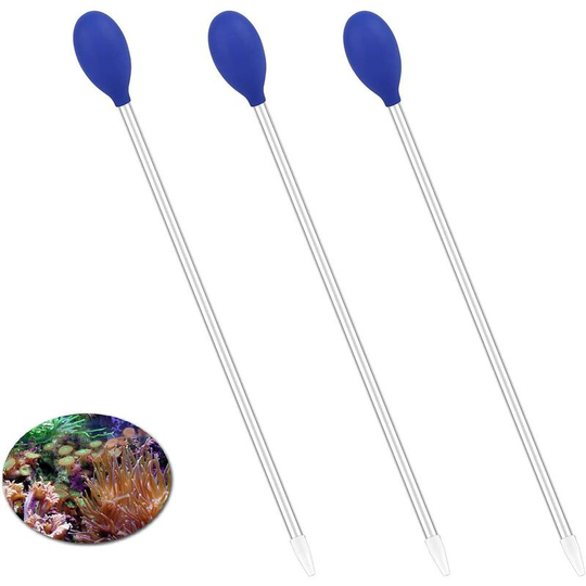 Long Coral Feeder 3 Pcs Coral Feeding Tube Manual Water Changer Aquarium Fish Tank Cleaner Multifunctional Aquarium Pipette for Coral Fish, 35cm,