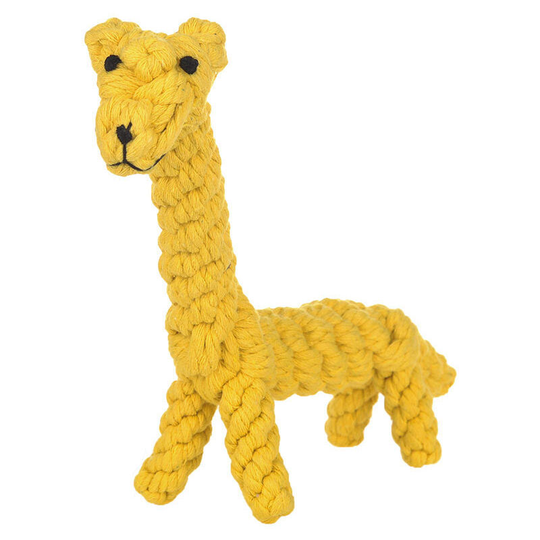 Dog Rope Chew Toy Cotton Rope Bite Resistant Design Pet Teeth Cleaning Gifts giraffe - Muff