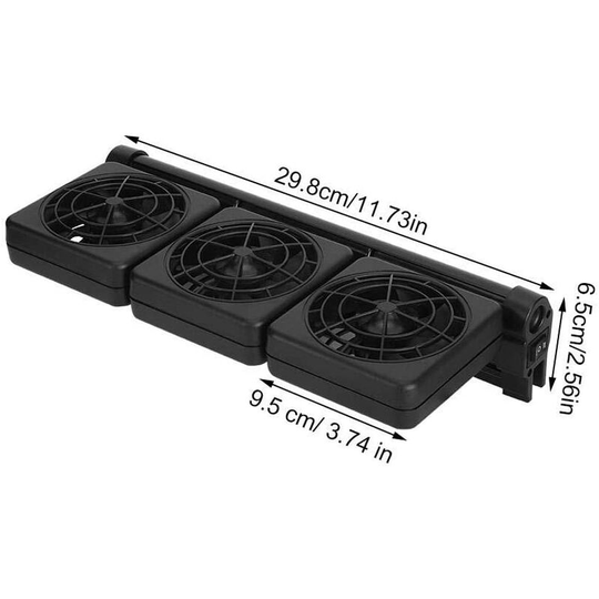 Aquarium Chillers Fish Tank Cooling Fan Mini Triple Head Aquarium Cooling Fan Cool Wind Fan Hang Chiller (eu Plug)