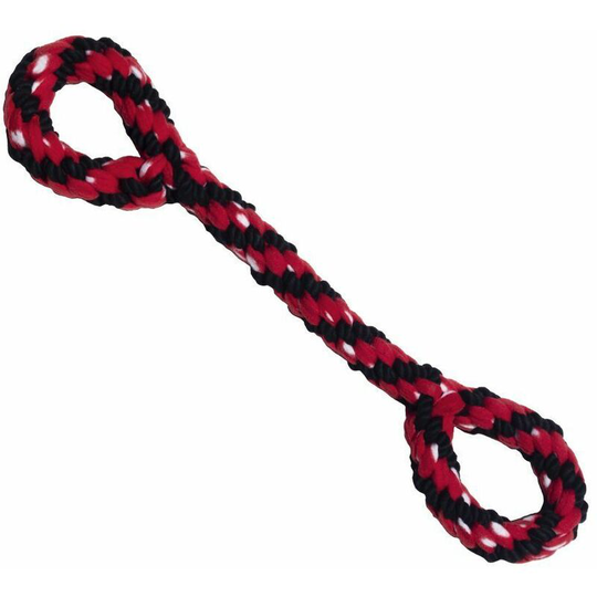 Signature Ring Double Rope Dog Toy (22in) (Red/Black) - Red/Black - Kong