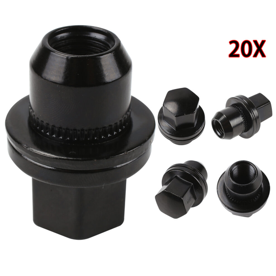 20x Black Wheel Nuts + Washers For Discovery + Range Rover 22mm Hex Shop Soiled