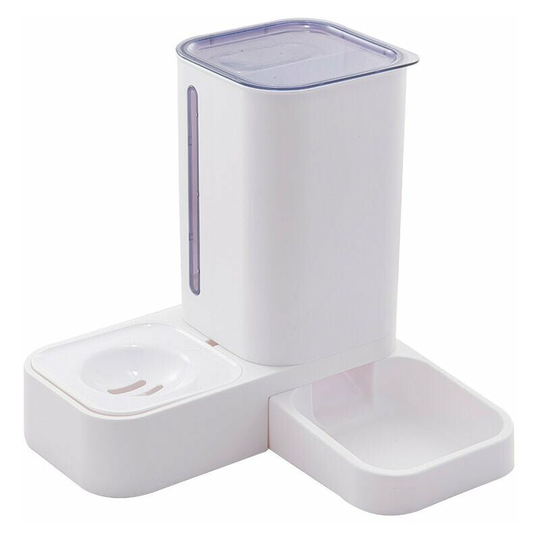 Qersta - Automatic Cat Food Dispenser Automatic Cat Water Dispenser 2 in 1 Set Feeder for Cats and Dogs Capacity 1.5 l / 2 kg Purple