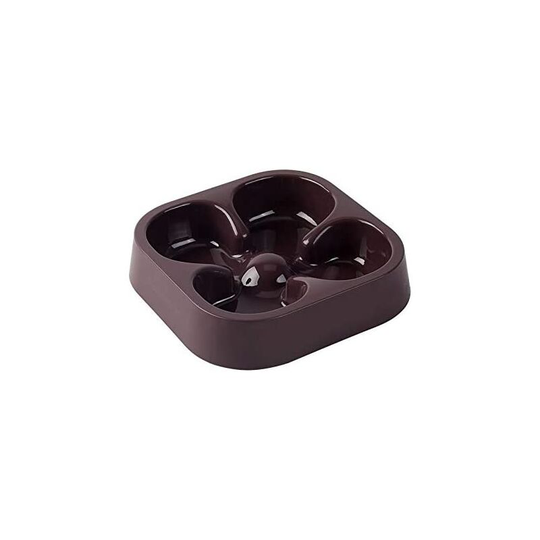Non-Slip Labyrinth Shaped Pet Bowl, Anti Glutton Bowl for Dog Cat, Anti Bloat Slow Feeding Bowl, Brown